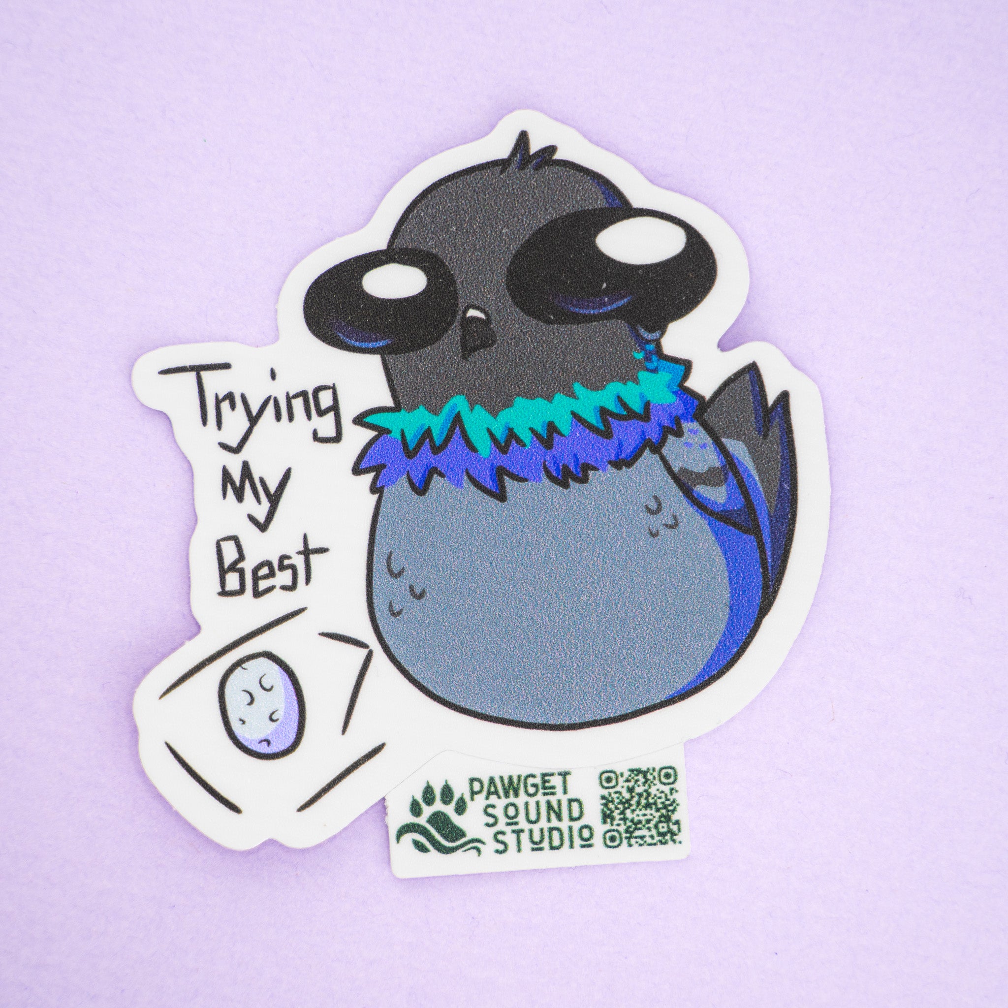 Trying My Best Pigeon Sticker
